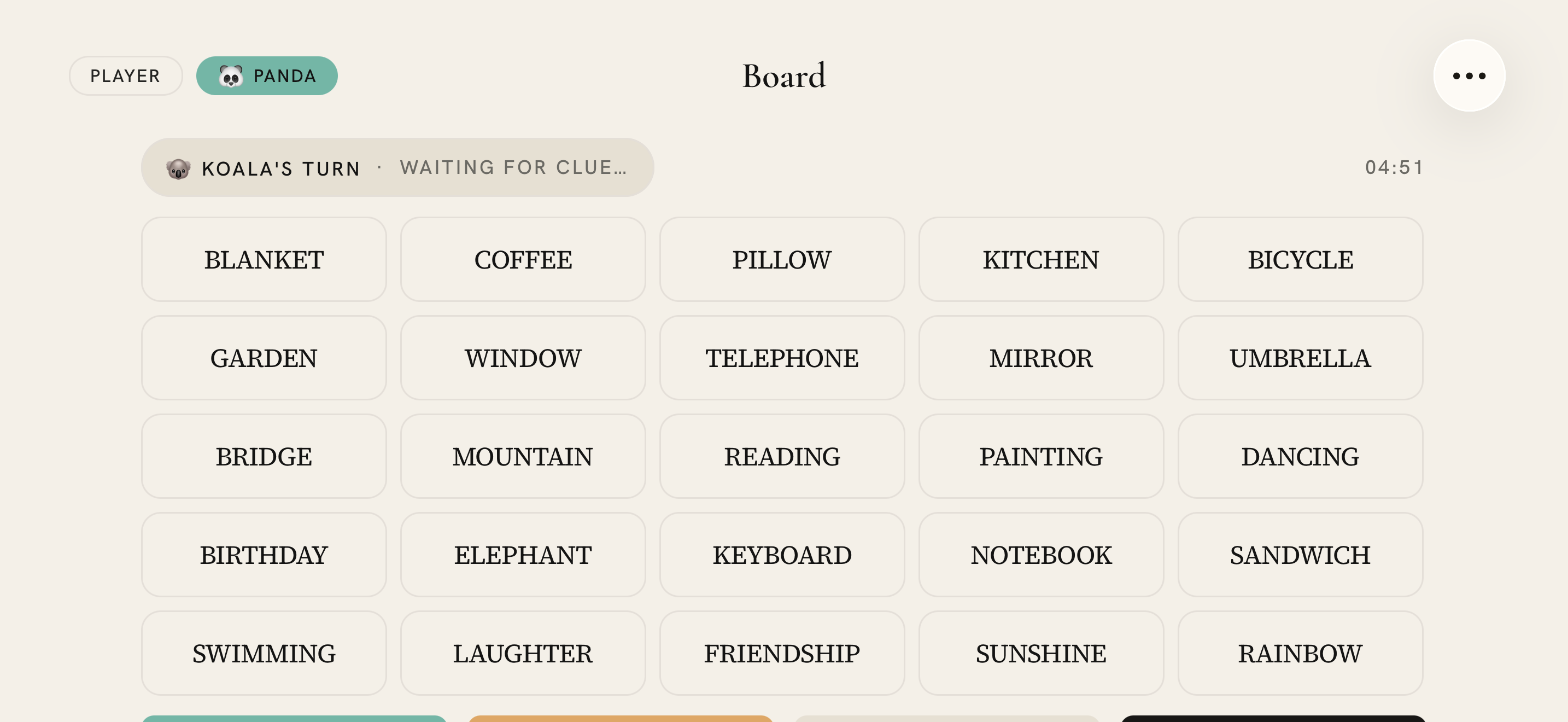The shared five-by-five word board every player sees